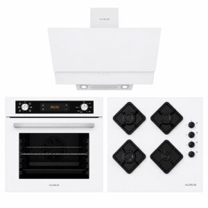 Alveus Beyaz Cam Ankastre Set (Mfa 627 Wh + Kls 670 Wh + Mod 3000)