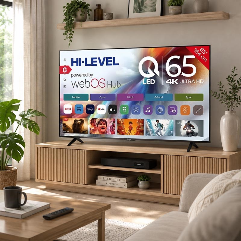 Hi-Level HL65QMN252 65 inç 164 Ekran 4K Ultra HD Webos QLED TV - Görsel 3