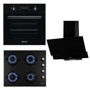 İtimat 3'lü Ankastre Set AF500 1531 DV7030 Dijital Turbo Fırın Cam Ocak Davlumbaz