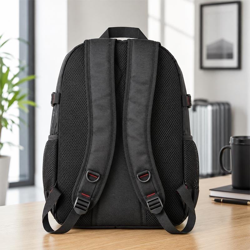 Unisex Siyah 5 Cepli Suya Dayanıklı Sırt Çantası Seyahat Outdoor ve Günlük Kullanım - Görsel 7