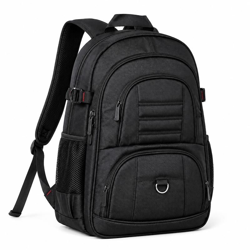 Unisex Siyah 5 Cepli Suya Dayanıklı Sırt Çantası Seyahat Outdoor ve Günlük Kullanım